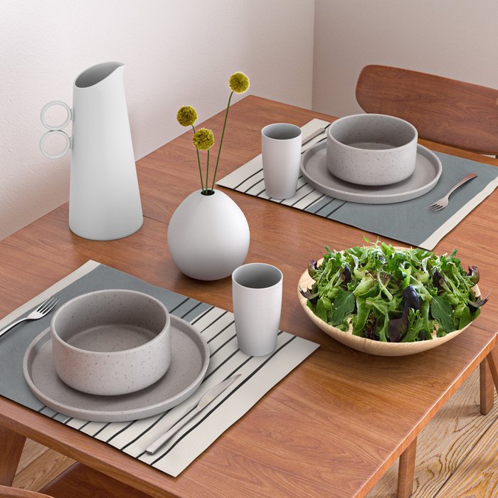 Gray and Black Minimalist Lines Placemat Gallery Image 2