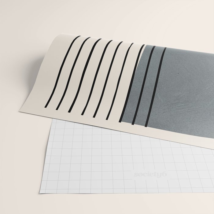 Gray and Black Minimalist Lines Wrapping Paper Gallery Image 2