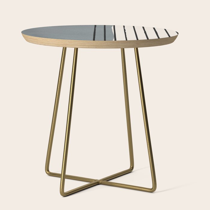 Gray and Black Minimalist Lines Side Table Gallery Image 1