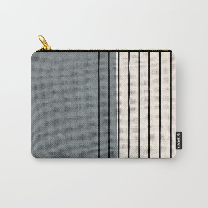 Gray and Black Minimalist Lines Carry All Pouch Gallery Image 1