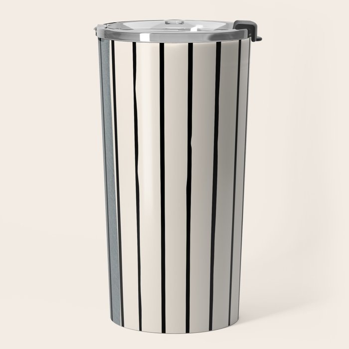 Gray and Black Minimalist Lines Travel Mug Gallery Image 2