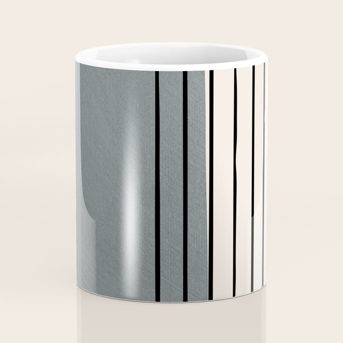 Gray and Black Minimalist Lines Coffee Mug Gallery Image 4