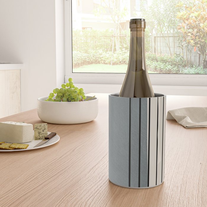 Gray and Black Minimalist Lines Wine Chiller Gallery Image 4