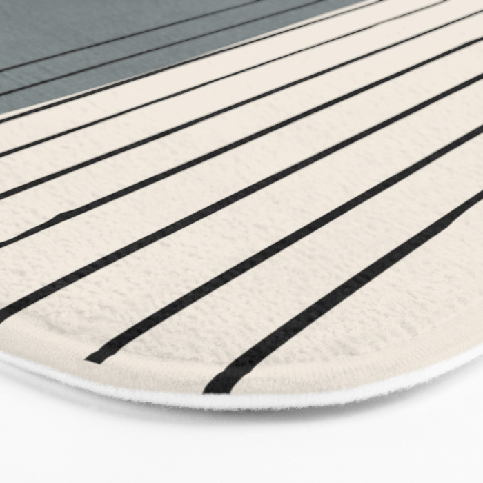 Gray and Black Minimalist Lines Bath Mat Gallery Image 3