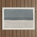 Gray and Black Minimalist Lines Outdoor Rug Gallery Image 1