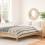 Gray and Black Minimalist Lines Duvet Cover Gallery Image 2