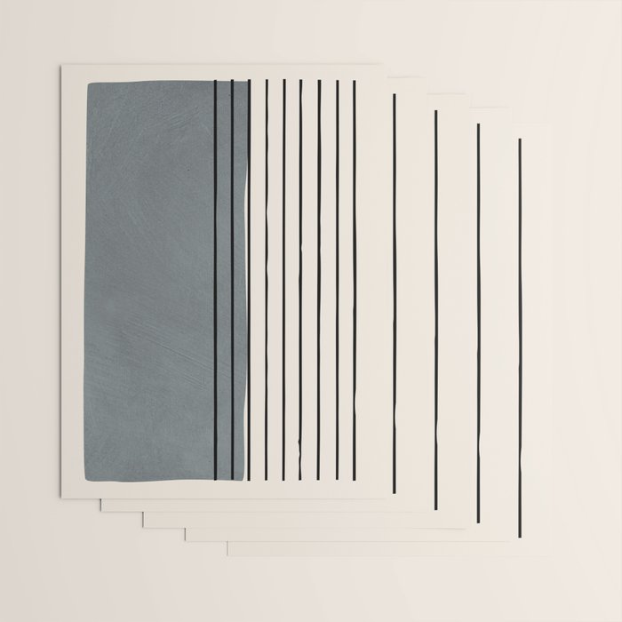 Gray and Black Minimalist Lines Wrapping Paper Gallery Image 3