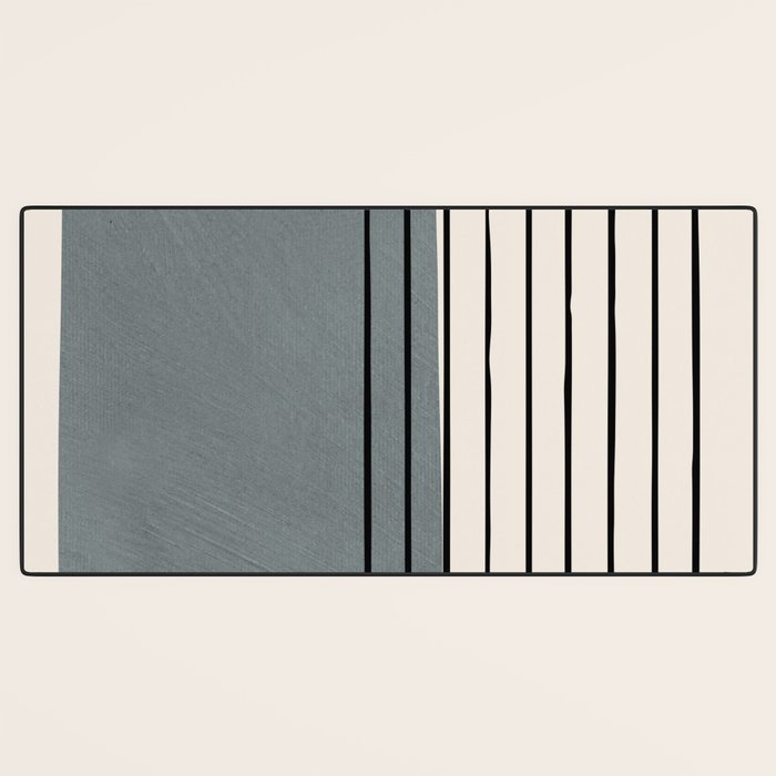 Gray and Black Minimalist Lines Desk Mat Gallery Image 3