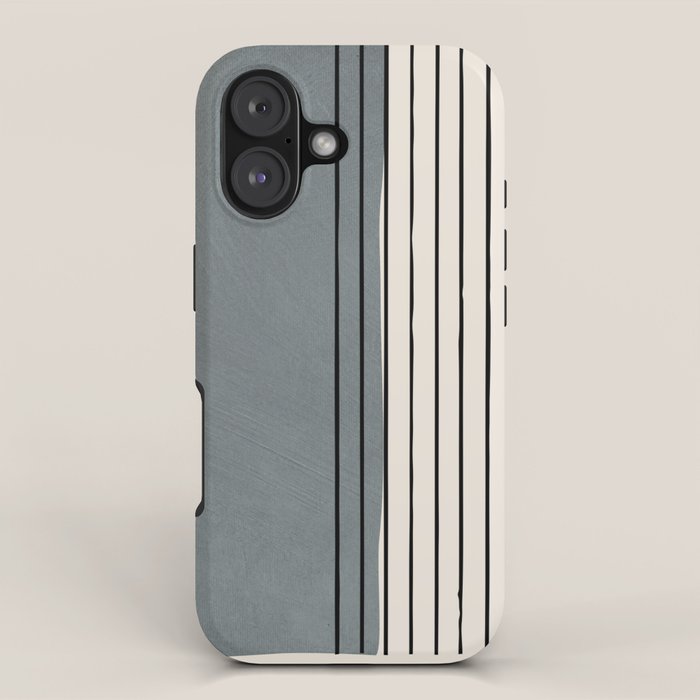 Gray and Black Minimalist Lines iPhone Case Gallery Image 1
