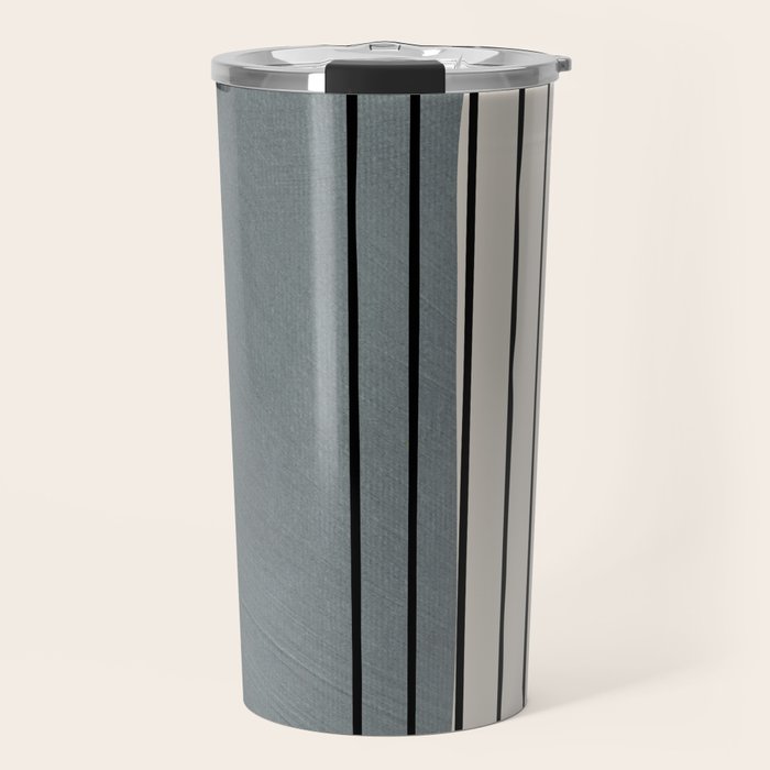 Gray and Black Minimalist Lines Travel Mug Gallery Image 1