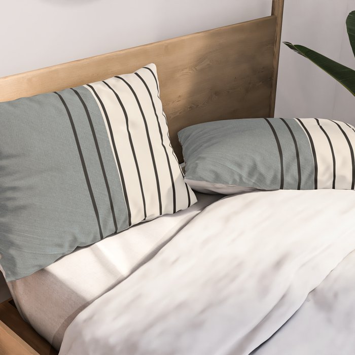 Gray and Black Minimalist Lines Pillow Sham Gallery Image 2