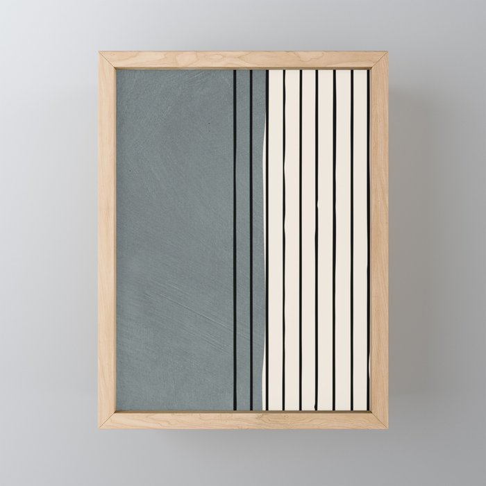 Gray and Black Minimalist Lines Mini Art Print Gallery Image 1