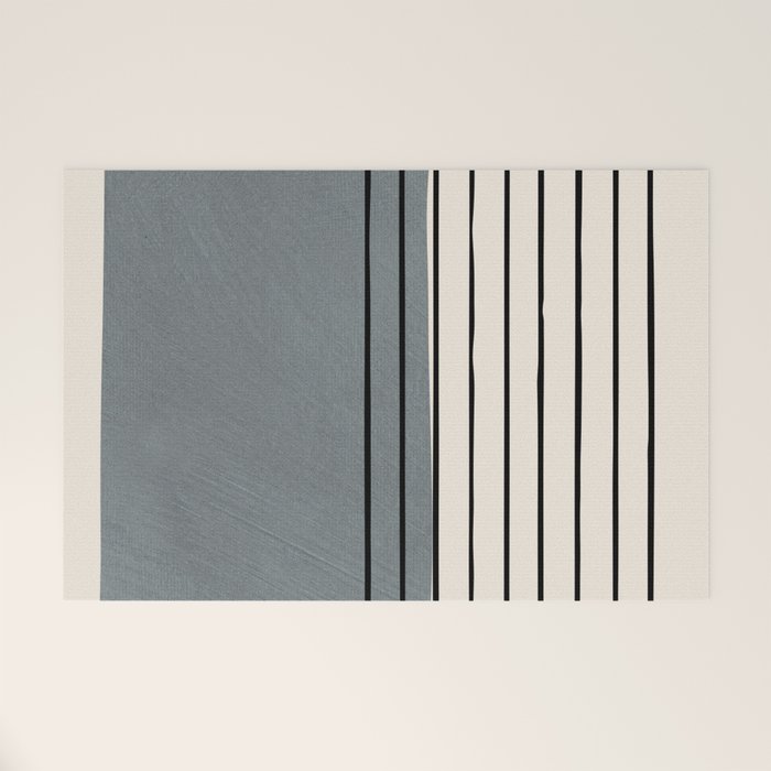 Gray and Black Minimalist Lines Welcome Mat Gallery Image 1