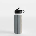 Gray and Black Minimalist Lines Water Bottle Gallery Image 1