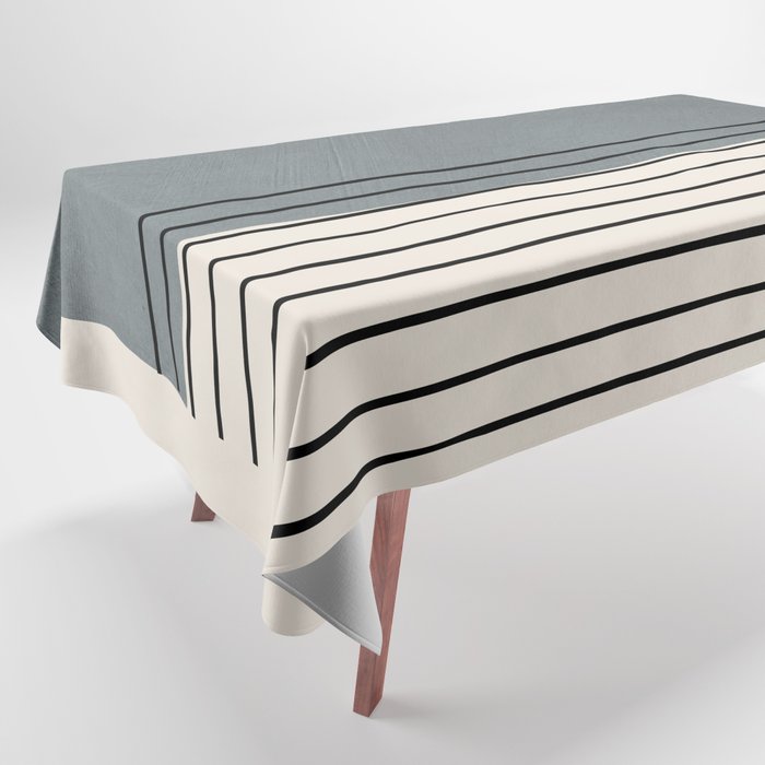 Gray and Black Minimalist Lines Tablecloth