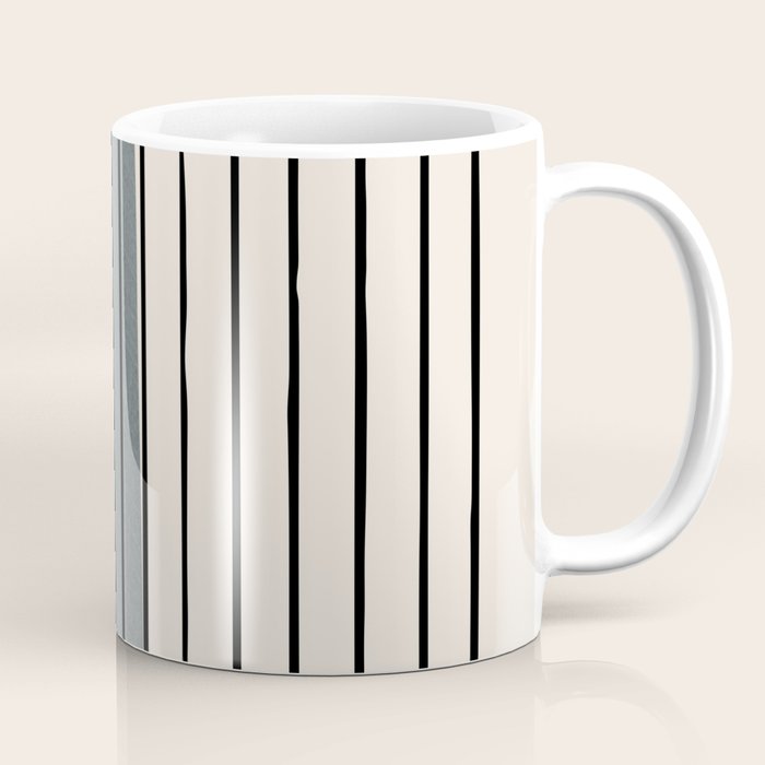 Gray and Black Minimalist Lines Coffee Mug Gallery Image 1