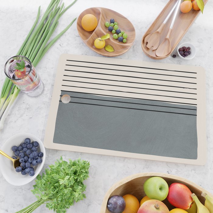 Gray and Black Minimalist Lines Cutting Board Gallery Image 2
