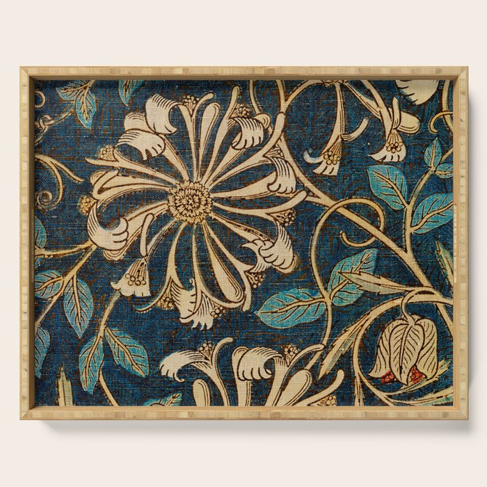 Honeysuckle (1876) by William Morris, Abstract II Antique Vintage Victorian Jugendstil Art Nouveau Serving Tray Gallery Image 1