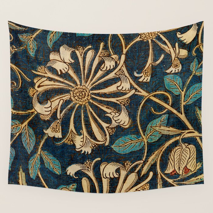 Honeysuckle (1876) by William Morris, Abstract II Antique Vintage Victorian Jugendstil Art Nouveau Wall Tapestry Gallery Image 4