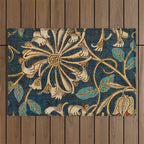 Honeysuckle (1876) by William Morris, Abstract II Antique Vintage Victorian Jugendstil Art Nouveau Outdoor Rug Gallery Image 1