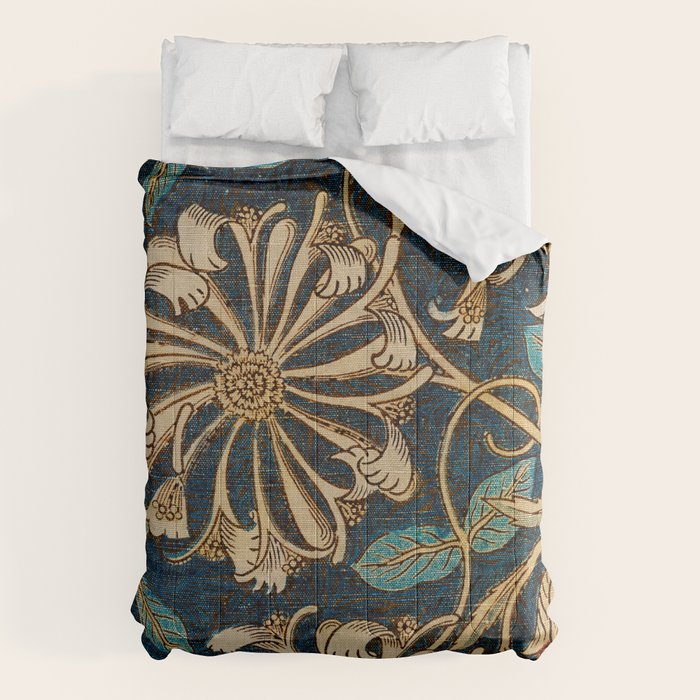 Honeysuckle (1876) by William Morris, Abstract II Antique Vintage Victorian Jugendstil Art Nouveau Comforter Gallery Image 6