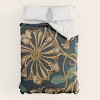 Honeysuckle (1876) by William Morris, Abstract II Antique Vintage Victorian Jugendstil Art Nouveau Duvet Cover Gallery Image 6