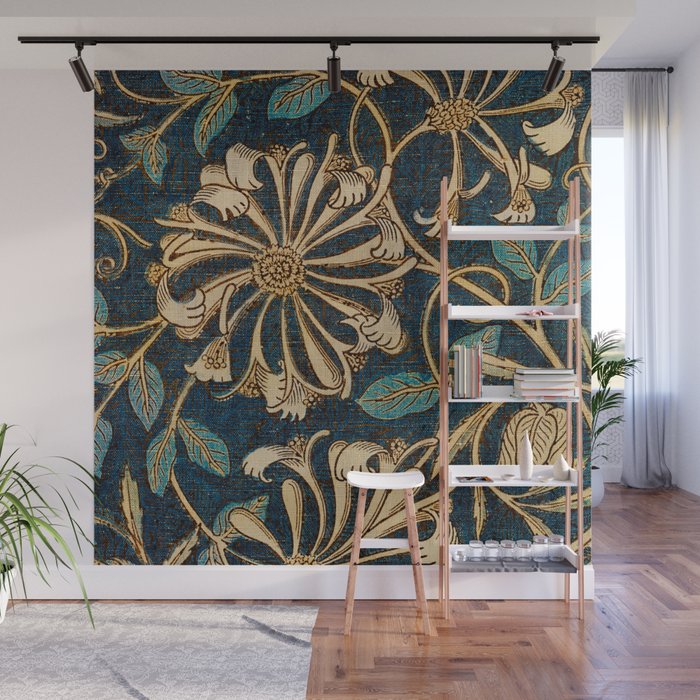 Honeysuckle (1876) by William Morris, Abstract II Antique Vintage Victorian Jugendstil Art Nouveau Wall Mural Gallery Image 1