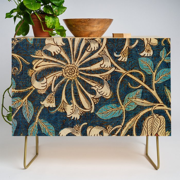 Honeysuckle (1876) by William Morris, Abstract II Antique Vintage Victorian Jugendstil Art Nouveau Credenza Gallery Image 1