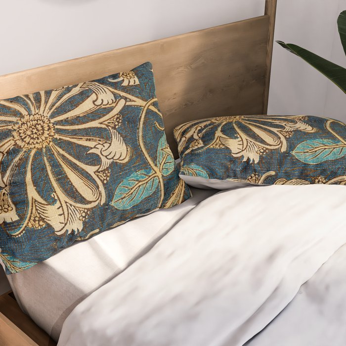 Honeysuckle (1876) by William Morris, Abstract II Antique Vintage Victorian Jugendstil Art Nouveau Pillow Sham Gallery Image 2