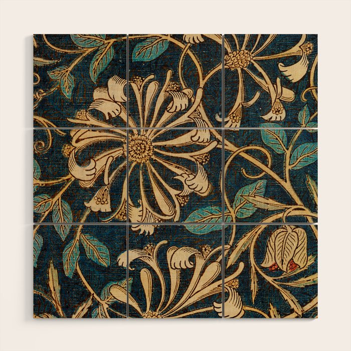 Honeysuckle (1876) by William Morris, Abstract II Antique Vintage Victorian Jugendstil Art Nouveau Wood Wall Art Gallery Image 1