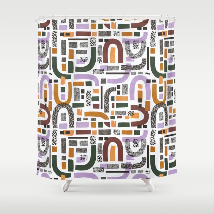 Shapes and animal print C Shower Curtain Gallery Image 1