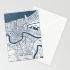 New Orleans City Map of Louisiana, USA - Coastal Stationery Card Gallery Image 2