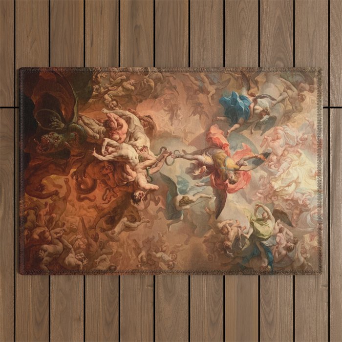 Fall of the Rebel Angels Renaissance Painting Outdoor Rug Gallery Image 1