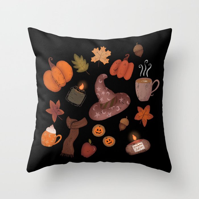 Cozy Halloween Throw Pillow Gallery Image 6