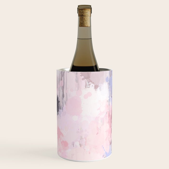 Modern Contemporary soft Pastel Pink Grey Abstract Wine Chiller Gallery Image 3
