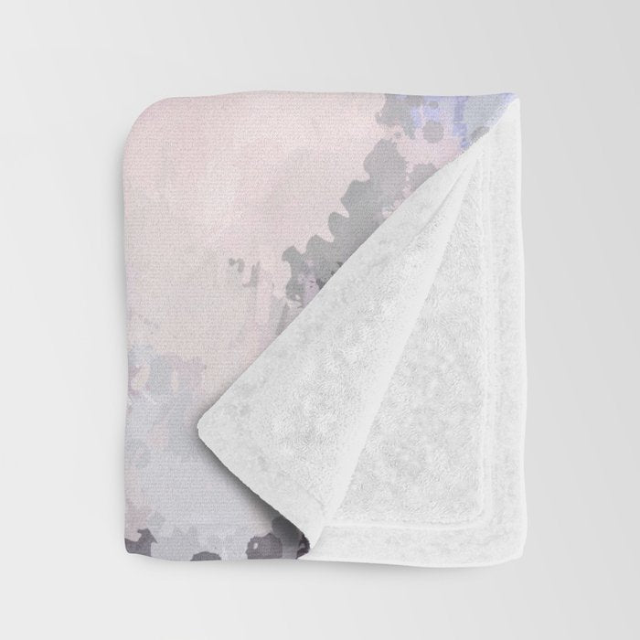 Modern Contemporary soft Pastel Pink Grey Abstract Throw Blanket Gallery Image 3