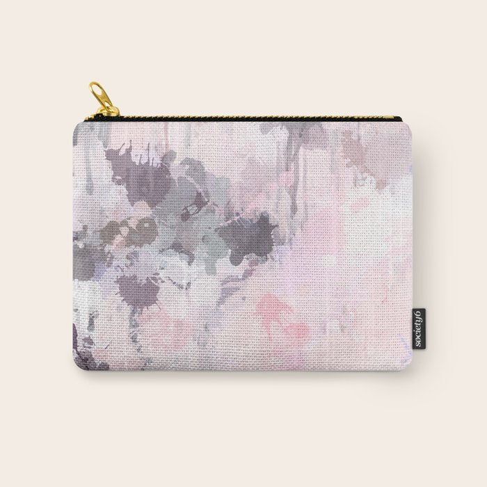 Modern Contemporary soft Pastel Pink Grey Abstract Carry All Pouch Gallery Image 1