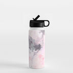 Modern Contemporary soft Pastel Pink Grey Abstract Water Bottle Gallery Image 1