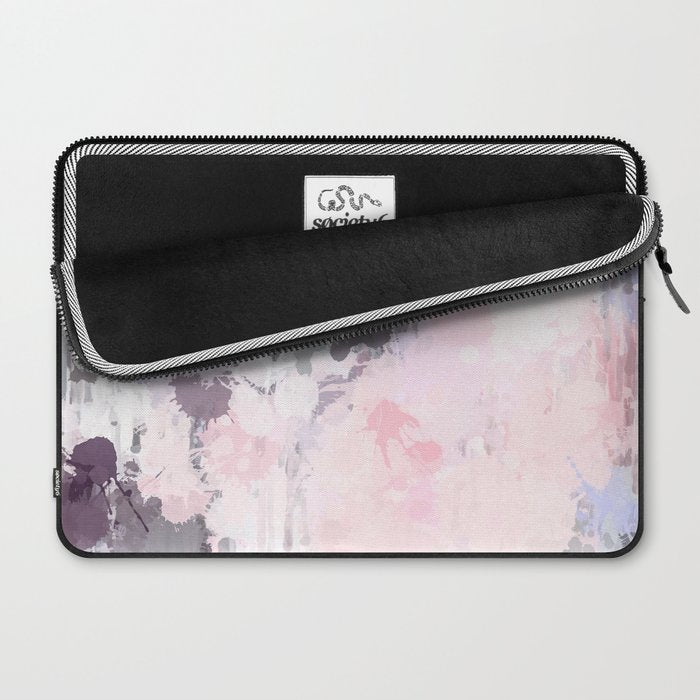 Modern Contemporary soft Pastel Pink Grey Abstract Laptop Sleeve Gallery Image 2
