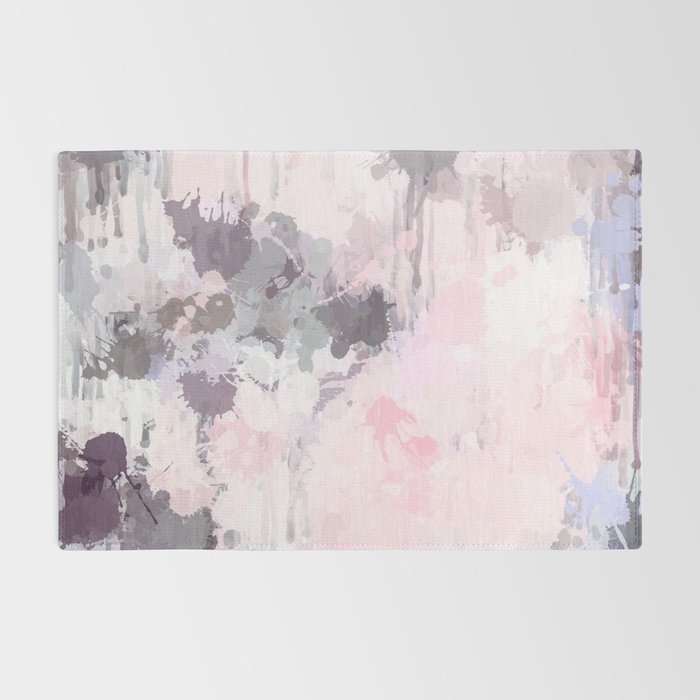 Modern Contemporary soft Pastel Pink Grey Abstract Rug Gallery Image 2