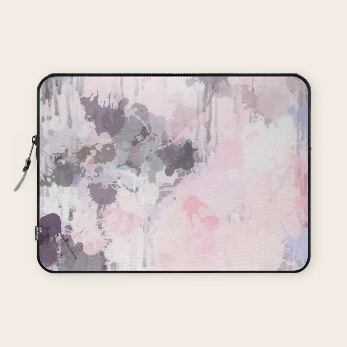 Modern Contemporary soft Pastel Pink Grey Abstract Laptop Sleeve Gallery Image 1