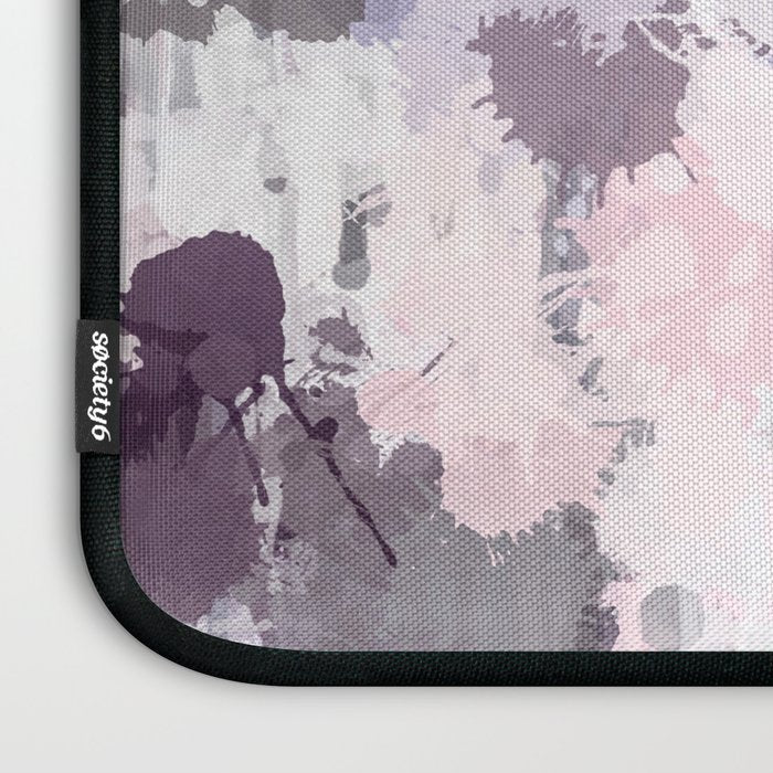 Modern Contemporary soft Pastel Pink Grey Abstract Laptop Sleeve Gallery Image 3