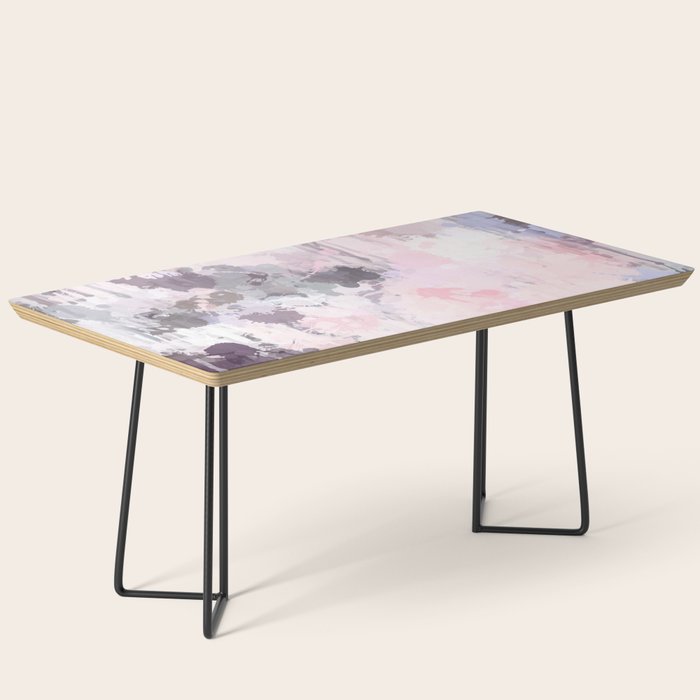 Modern Contemporary soft Pastel Pink Grey Abstract Coffee Table Gallery Image 1