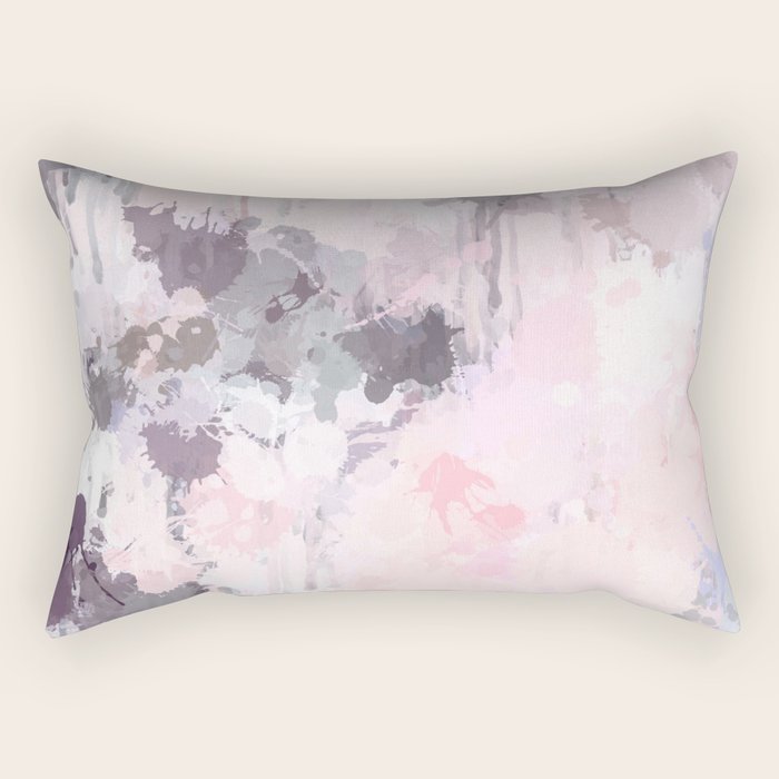 Modern Contemporary soft Pastel Pink Grey Abstract Rectangular Pillow Gallery Image 2