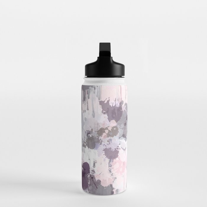 Modern Contemporary soft Pastel Pink Grey Abstract Water Bottle Gallery Image 3
