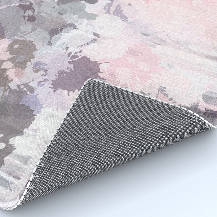 Modern Contemporary soft Pastel Pink Grey Abstract Rug Gallery Image 4
