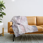 Modern Contemporary soft Pastel Pink Grey Abstract Throw Blanket Gallery Image 1