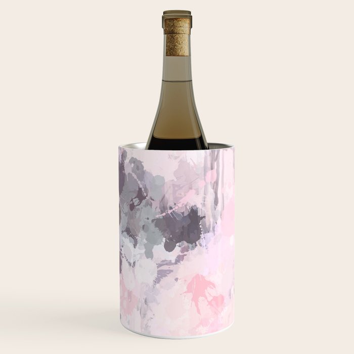 Modern Contemporary soft Pastel Pink Grey Abstract Wine Chiller Gallery Image 1