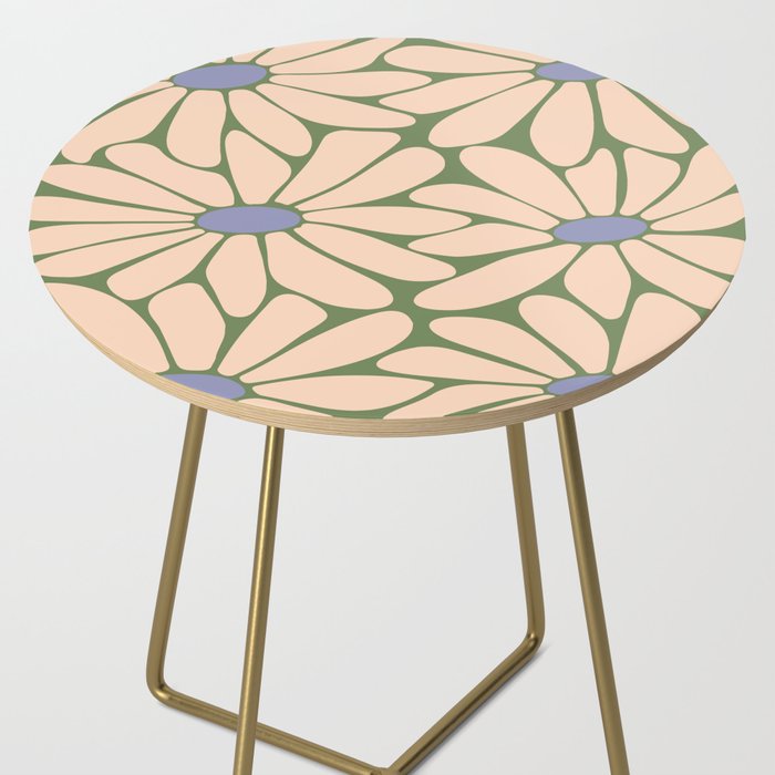 Big Daisy - Groovy Flower Green, Off-white and Blue Side Table Gallery Image 2