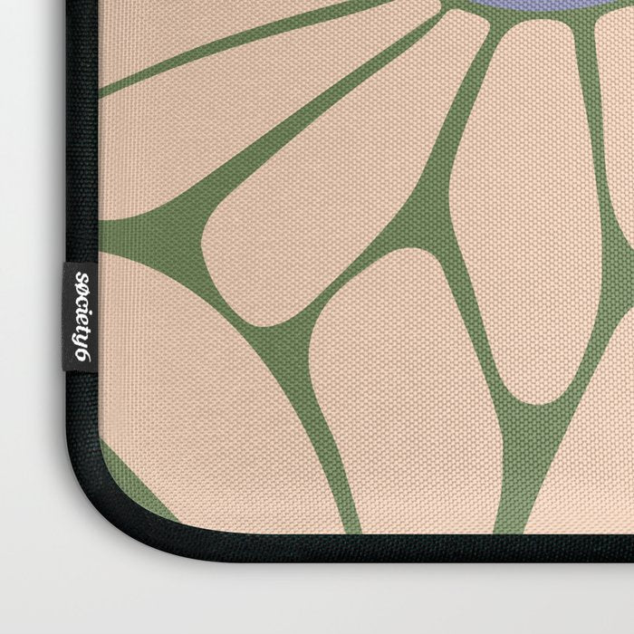 Big Daisy - Groovy Flower Green, Off-white and Blue Laptop Sleeve Gallery Image 3